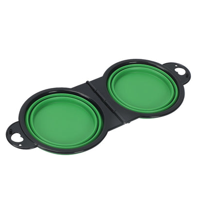 Silicone Portable Outdoor Pet Folding Out Feeder One Dog