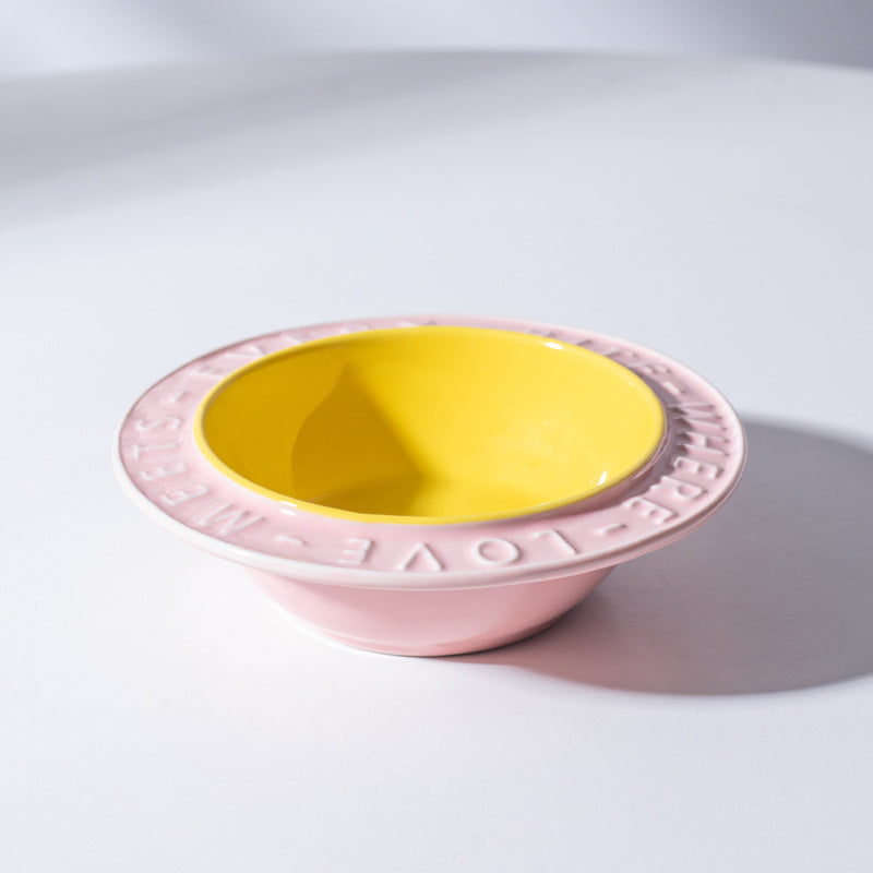 Ceramic Elevated Cat Bowl for Healthy Neck and Spine Relief