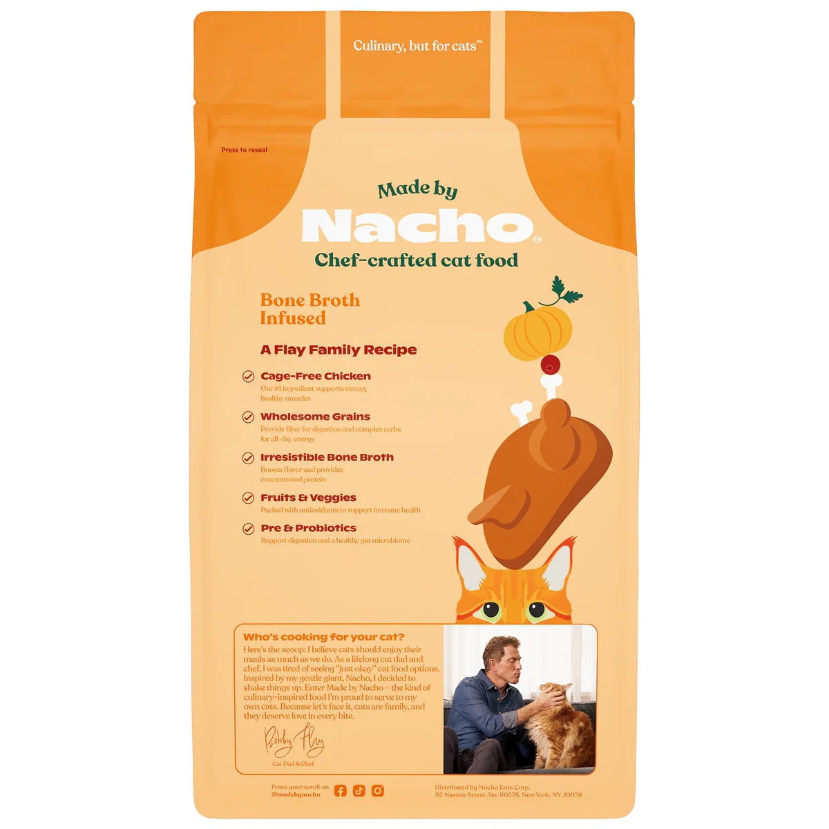 Made By Nacho Chicken/Pumpkin/Bone Broth Cat Food (2lb) - Dry Cat Food - The Family Pet