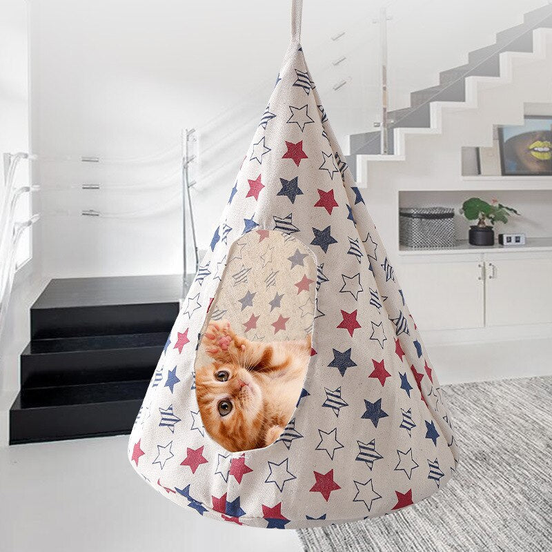 Pet Hammock With Printing Hanging for Kitten, Cat, Puppy and Dog - Purrfect Pet Kingdom