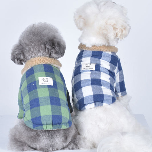 Puppy Dog Clothes Lamb Fur Collar Cotton Coat