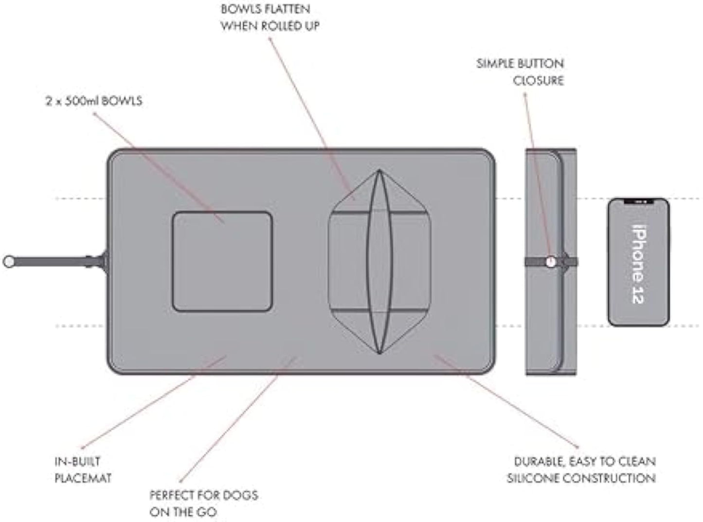 Generic Portable Pet Feeder Silicone Bowls For Dog And Cat