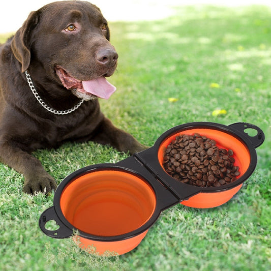 Silicone Portable Outdoor Pet Folding Out Feeder One Dog