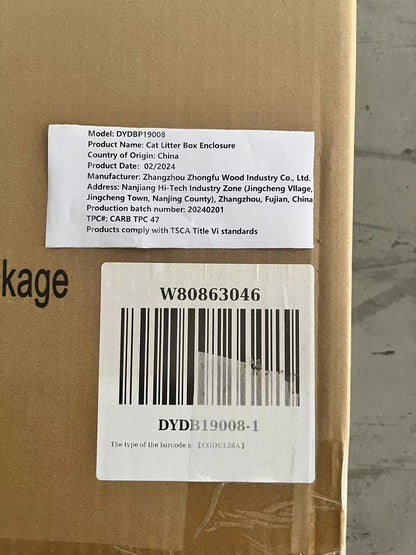 Wooden Pet House Cat Litter Box Enclosure with Drawer, Side