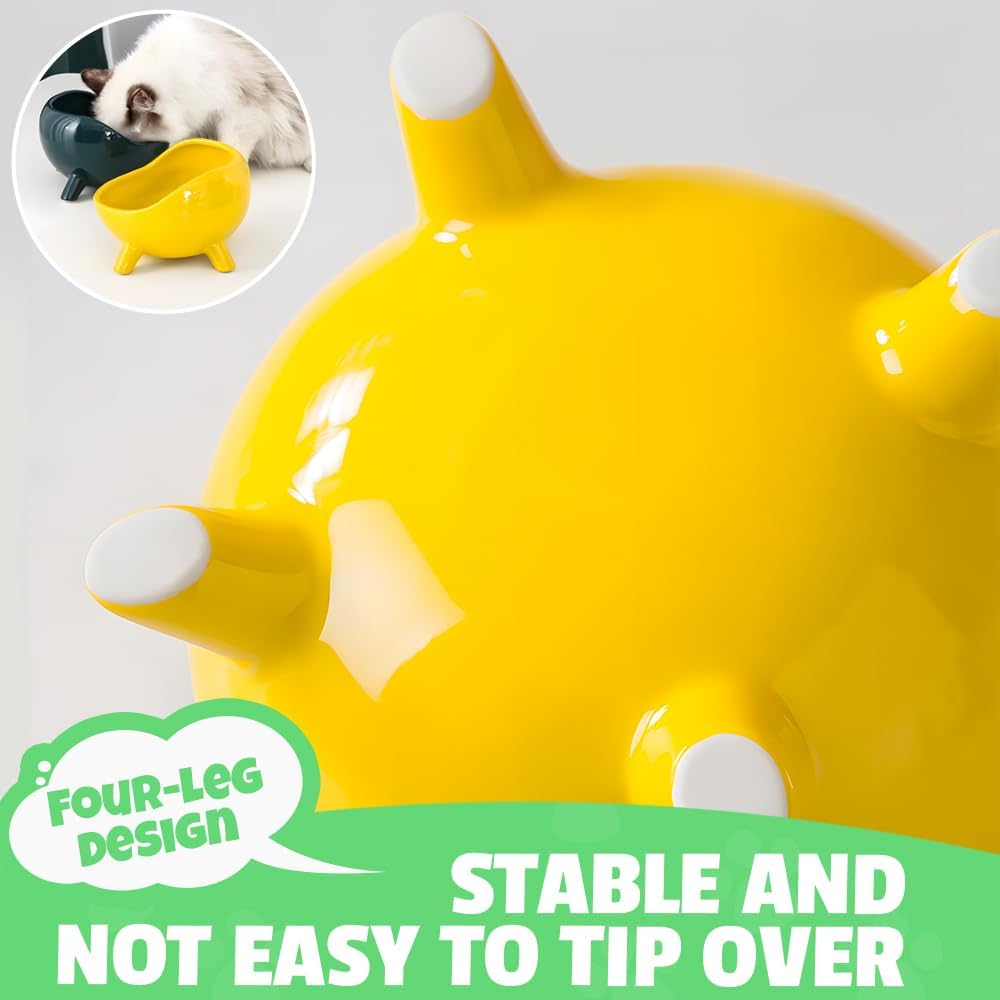 Cat Food Bowl For Cats And Small Dog  Four-Legs Ceramic Cat