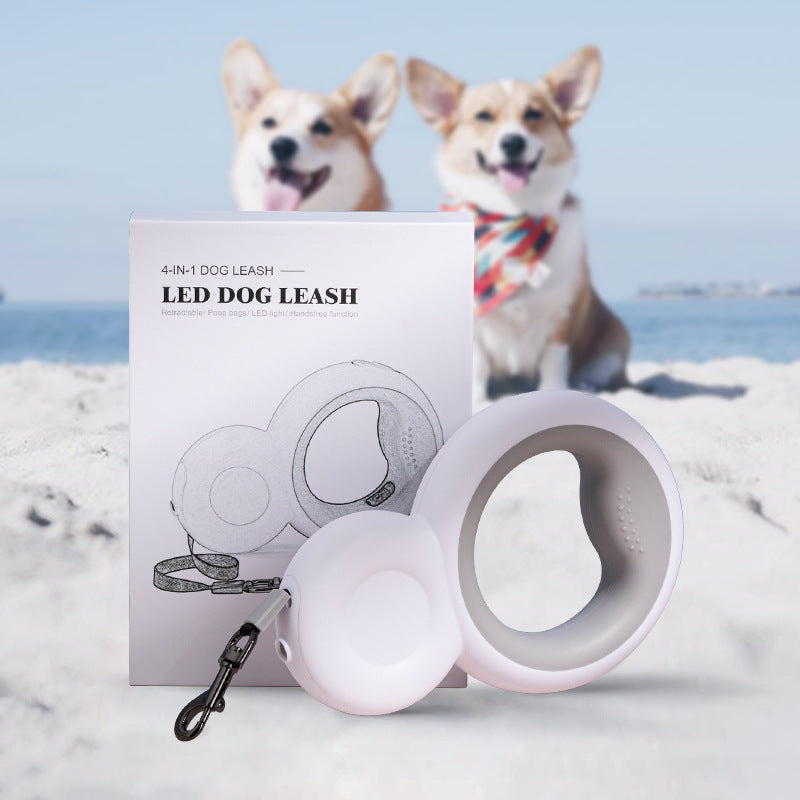 Dog Leashes 4 in 1 Pet Snowman LED With Night Light Dog Auto
