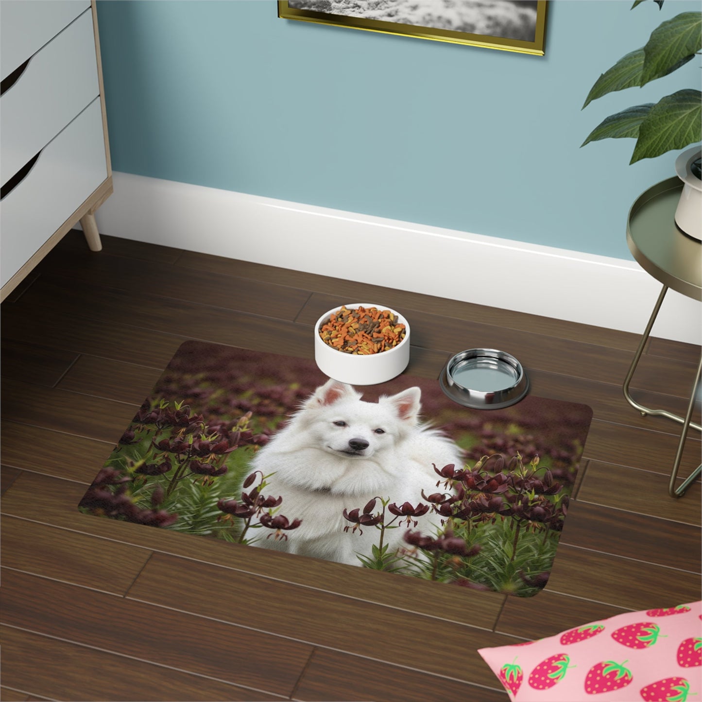 Pet Food Mat (12x18) - American Eskimo Dog