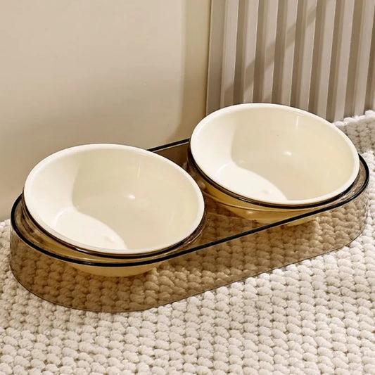 Dog Food Bowl Adjustable Cat Water Bowl Double Bowls for Dogs Feeding Neck Protector Detachable Dog Food Container Pet Supplies