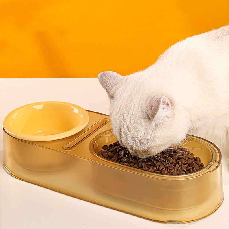 Ceramic and Stainless Steel Cat Bowl Anti-Acne Small