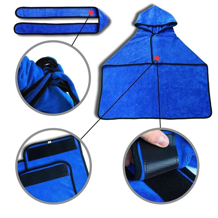Soft Absorbent Pet Bathrobe with Drying Towel and Hat - Ameraeon