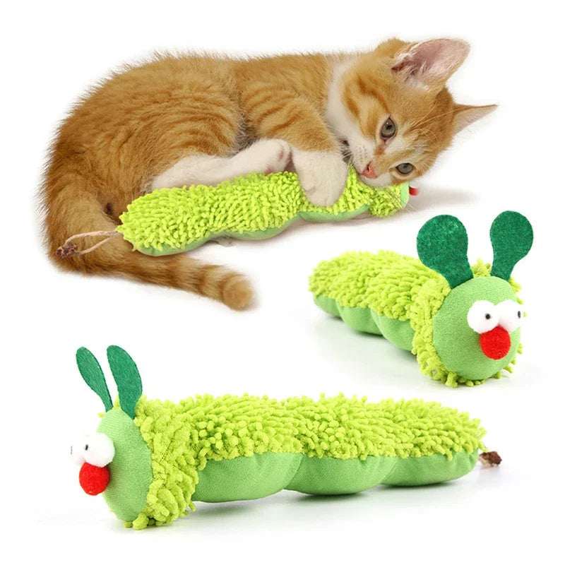 Cat Chew Toys Caterpillar Catnip Molar Toy Silvervine Cat Teaser Interaction Toy Clean Mouth Kitten Toy Pet Supplies Accessories - Purrfect Pet Kingdom