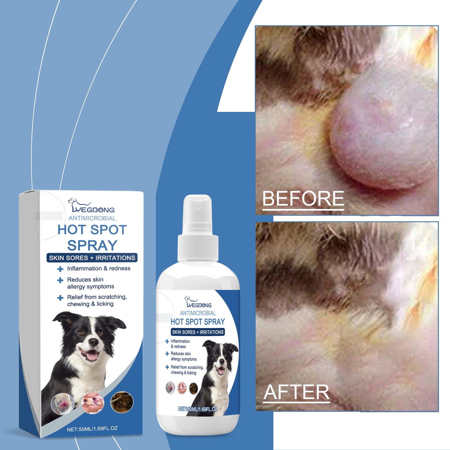 Pet Fur Care Spray Pet cat and dog fur gentle cleaning care fur Bright shine