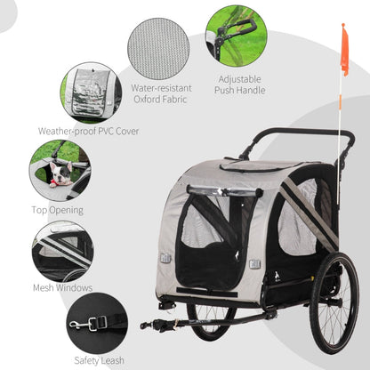 2-In-1 Pet Bike Trailer Stroller Jogging 🚴