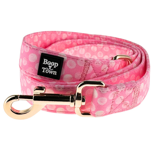 Dog Leash Pink Polka Dot Pattern Cotton 5ft 3oz 🩷