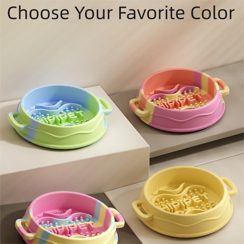 Cross-border Dog Bowl, Double-ear Handle Silicone Slow Food