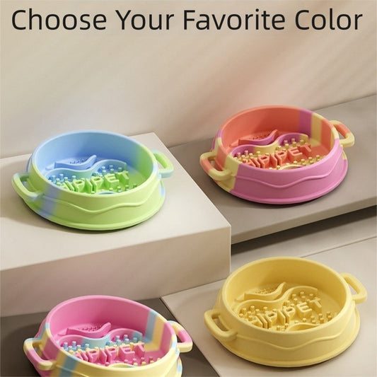 Cross-border Dog Bowl, Double-ear Handle Silicone Slow Food