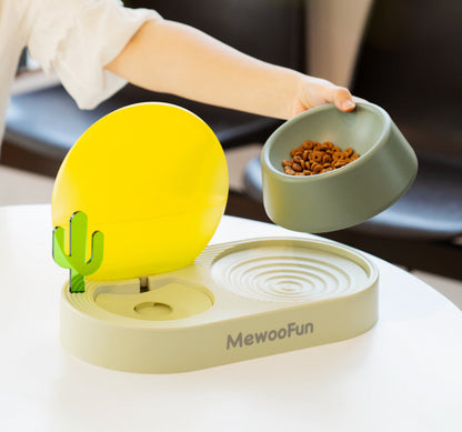 Ergonomic Dual Cat Bowl - Elevated Feeding for Neck Comfort