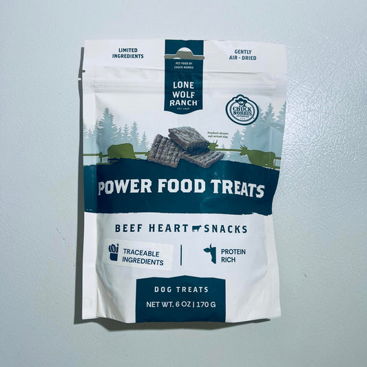 Lone Wolf Ranch Power Food Treats Beef Heart Dog Treats 6 oz