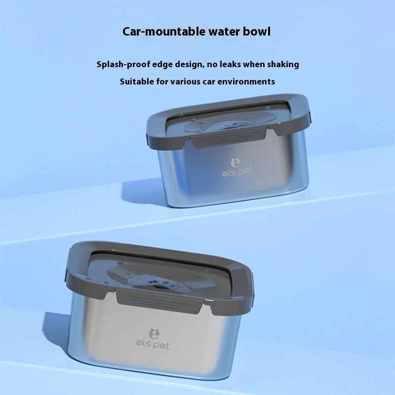 Pet Water Bowl Stainless Steel Floating Bowl Water Feeder