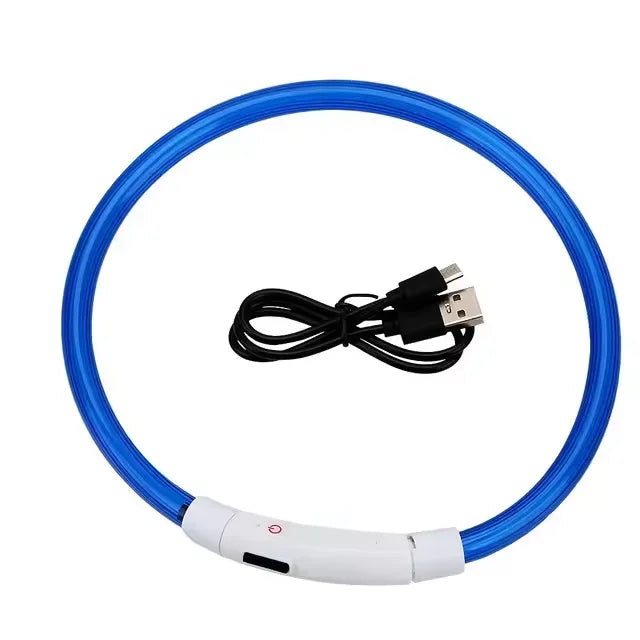 Night walk dog USB charging Light dog collar Led night light battery dog loss prevention puppy cat collar