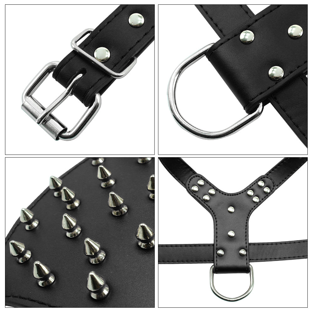 Large Dog Punk Style Rivet Chest Strap Explosion-proof Punch