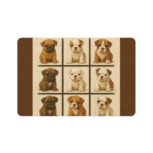 Pet Food Mat (12x18) - Bulldog puppies