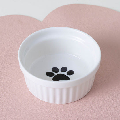 Cat Bowl Ceramic Double Bowl Water Bowl Tall Diagonal Pet
