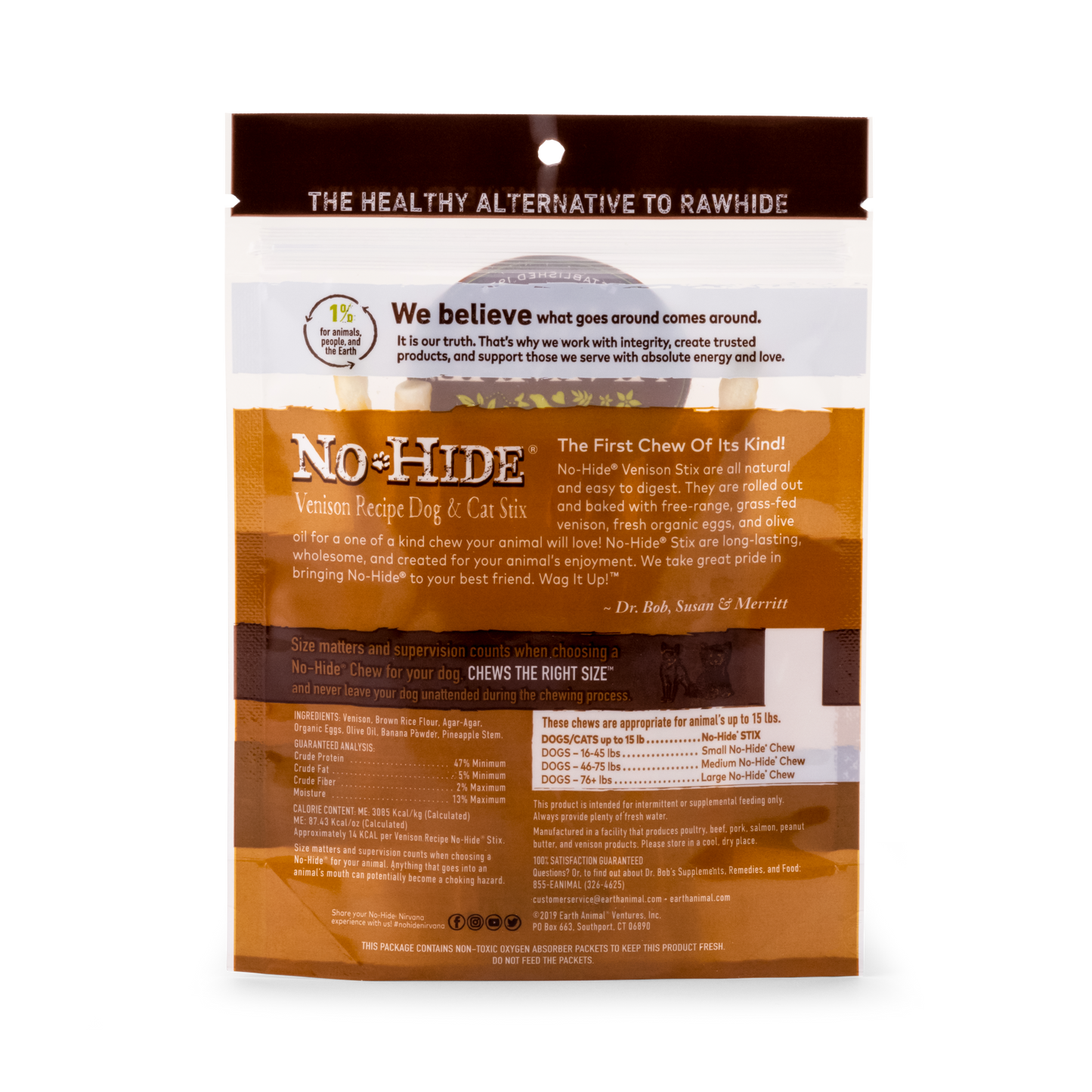 Earth Animal No Hide Venison Pet Stix (10pk) (1.6oz)
