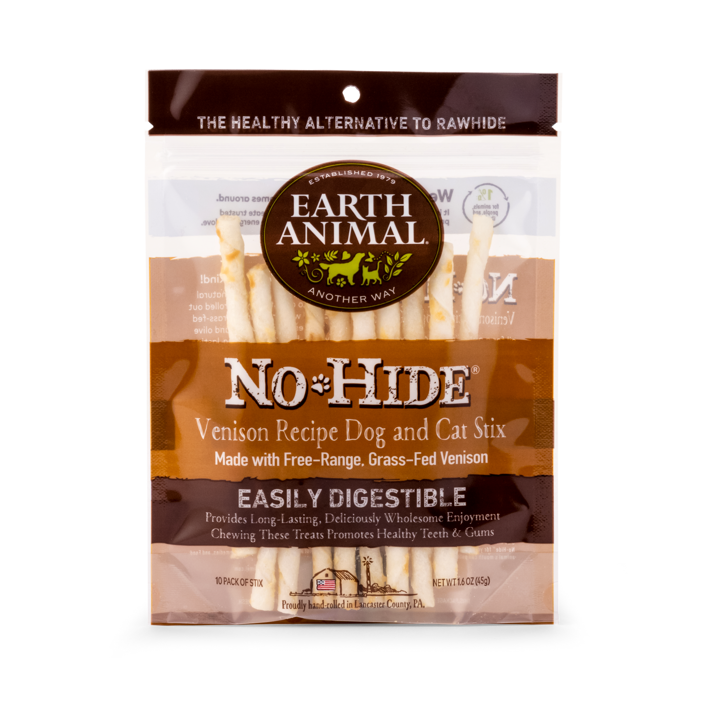 Earth Animal No Hide Venison Pet Stix (10pk) (1.6oz)