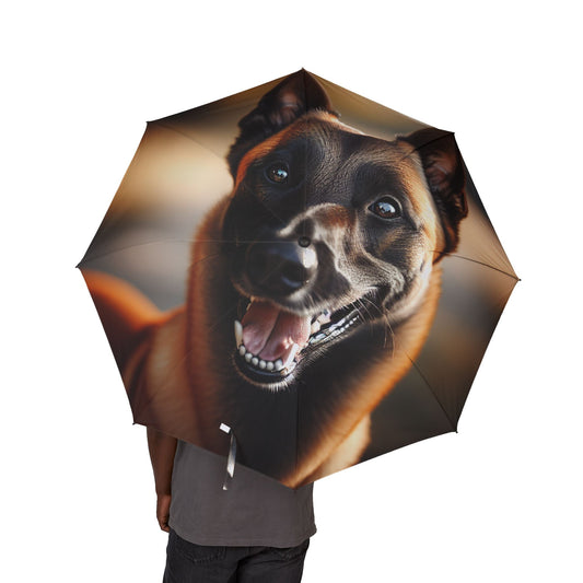 Belgian Shepherd Dog Malinois Semi-Automatic Foldable Umbrella
