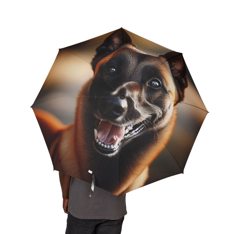 Belgian Shepherd Dog Malinois Semi-Automatic Foldable Umbrella