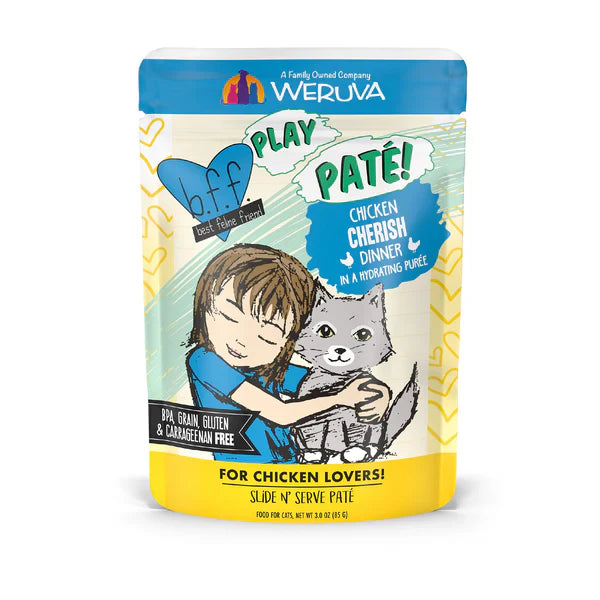 BFF Play Paté Cherish Chicken Wet Cat Pouch (3oz) - BFF Wet Cat Food - The Family Pet