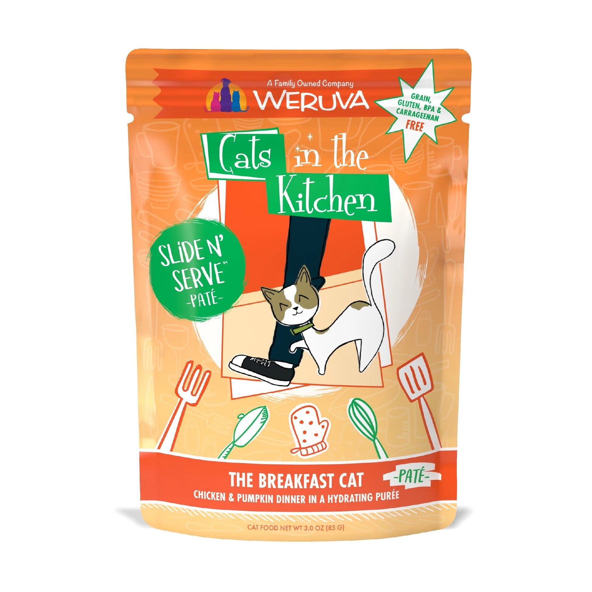 Cats in the Kitchen Paté Slide N' Serve The Breakfast Cat (3oz) - Cats in the Kitchen Wet Cat Food - The Family Pet