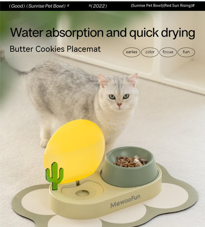 Ergonomic Dual Cat Bowl - Elevated Feeding for Neck Comfort