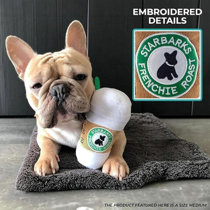 Starbarks White Coffee Cup Plush Squeak Dog Toy