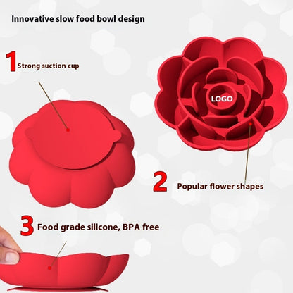 Pet Zen Non-Slip Slow Feeder Silicone Dog Bowl Easy To Clean