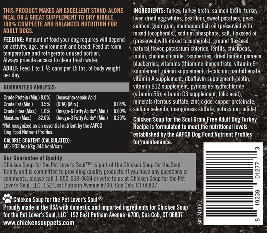 Chicken Soup Grain Free Turkey Stew Dog (13oz) - Chicken Soup Wet Dog Food - The Family Pet