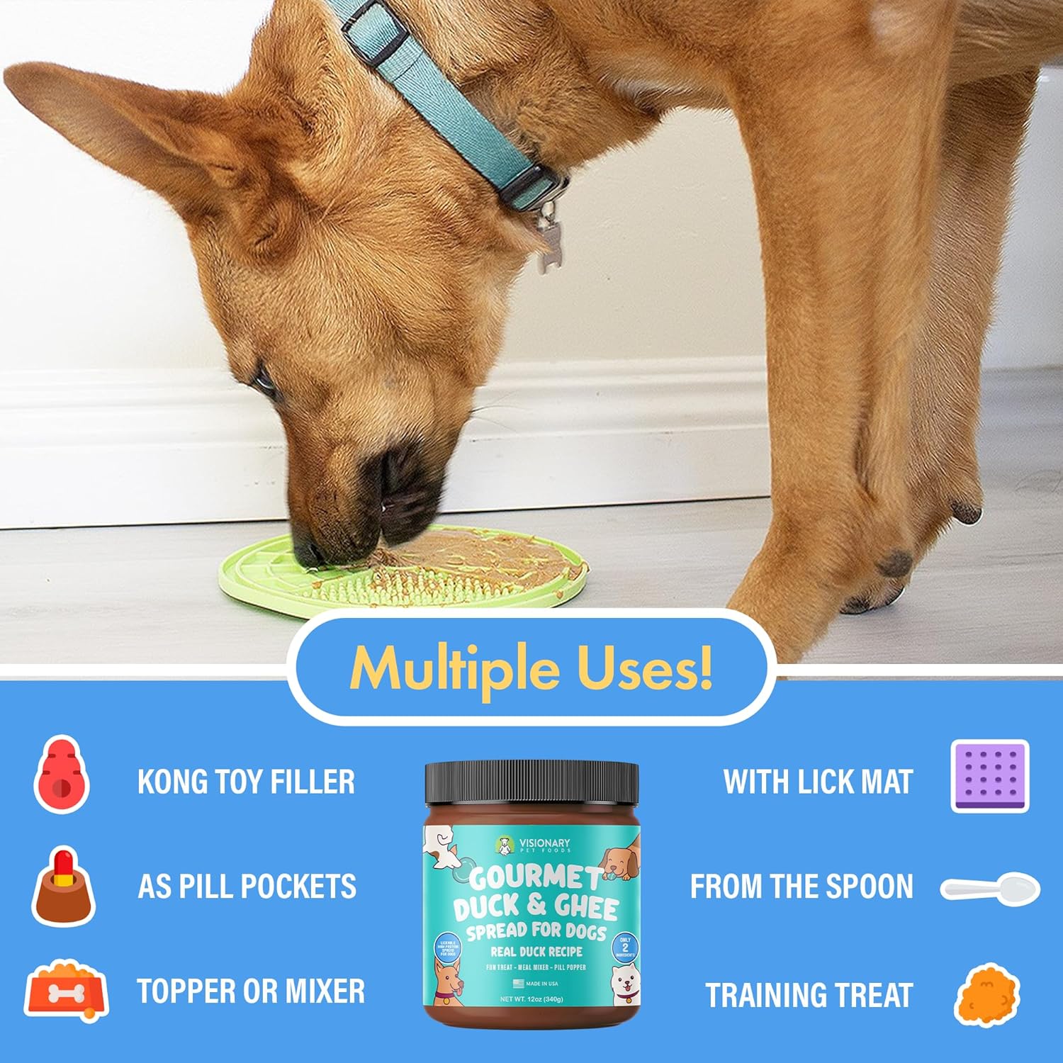 Duck and Ghee Meat Spread | NEW 12oz Jar - Dog Treat - Visionary Pet Foods