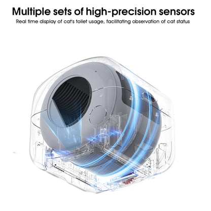Automatic Smart Cat Litter Box, Large Capacity Self-Cleaning Litter Box with Infrared/Gravity/Ambient Light Function(Model B) at Purrfect Pet Kingdom