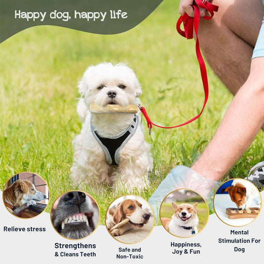 Coffee Wood Dog Chew Stick Toy, Natural and Real Wooden Bone Sticks for Pets - MARLA C DOYLE