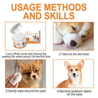 Pet Wipes Clean, Dogs And Cats Tear Stains Eye Cleaning Wipe