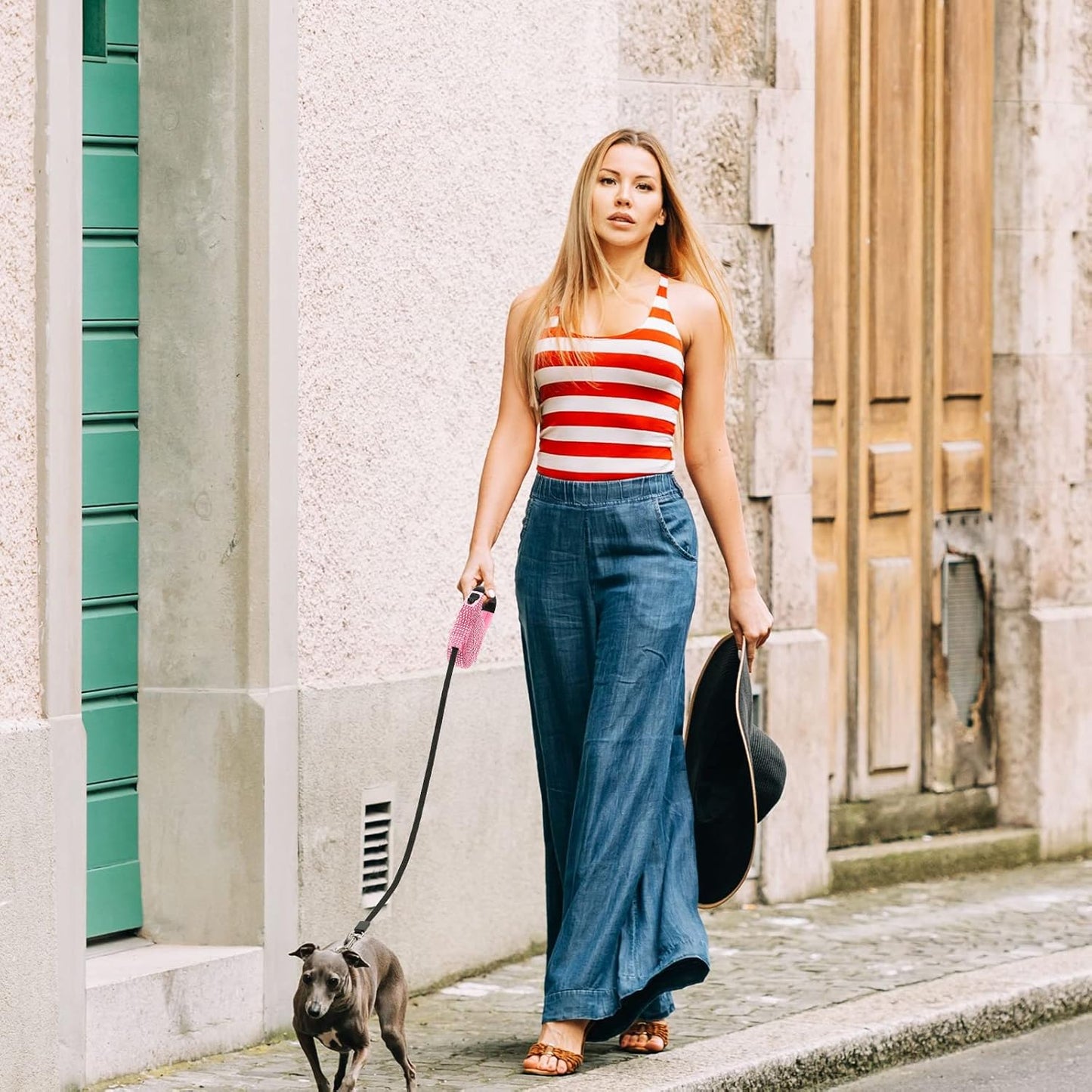 Bling Retractable Dog Leash – 9.8feet Crystal Design