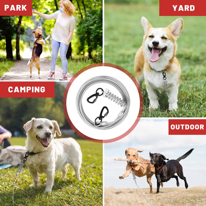 HaiYUAN Dog Tie Out Cable Steel Wire with Clips Blue 10-30 F