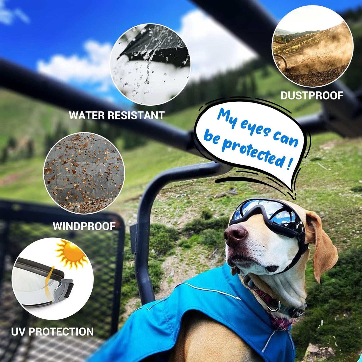 Dog goggles anti UV skiing sunglasses