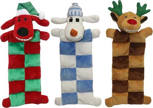Multipet Loofa® Christmas Squeaker Mat Assortment - Assorted Characters 12" - Christmas/Holidays - The Family Pet