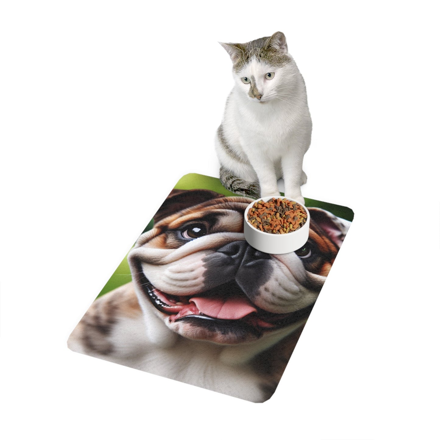 Vertical Pet Food Mat (12x18) - British Bulldog