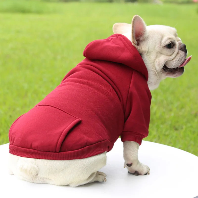 Winter Pet Dog Clothes Hoodies Warm Sweater with Pockets Coat Outfit Puppy Jacket Pet Costume Chihuahua Sweatshirt Pet Supplies