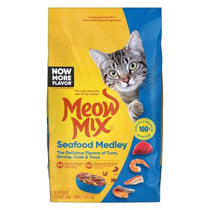 Premium Seafood Medley Dry Cat Food with Tuna and Shrimp B