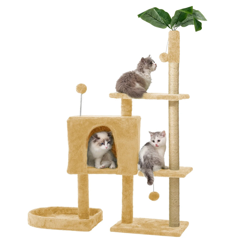 Cat Tree with Scratching Posts Plush Perch Stand