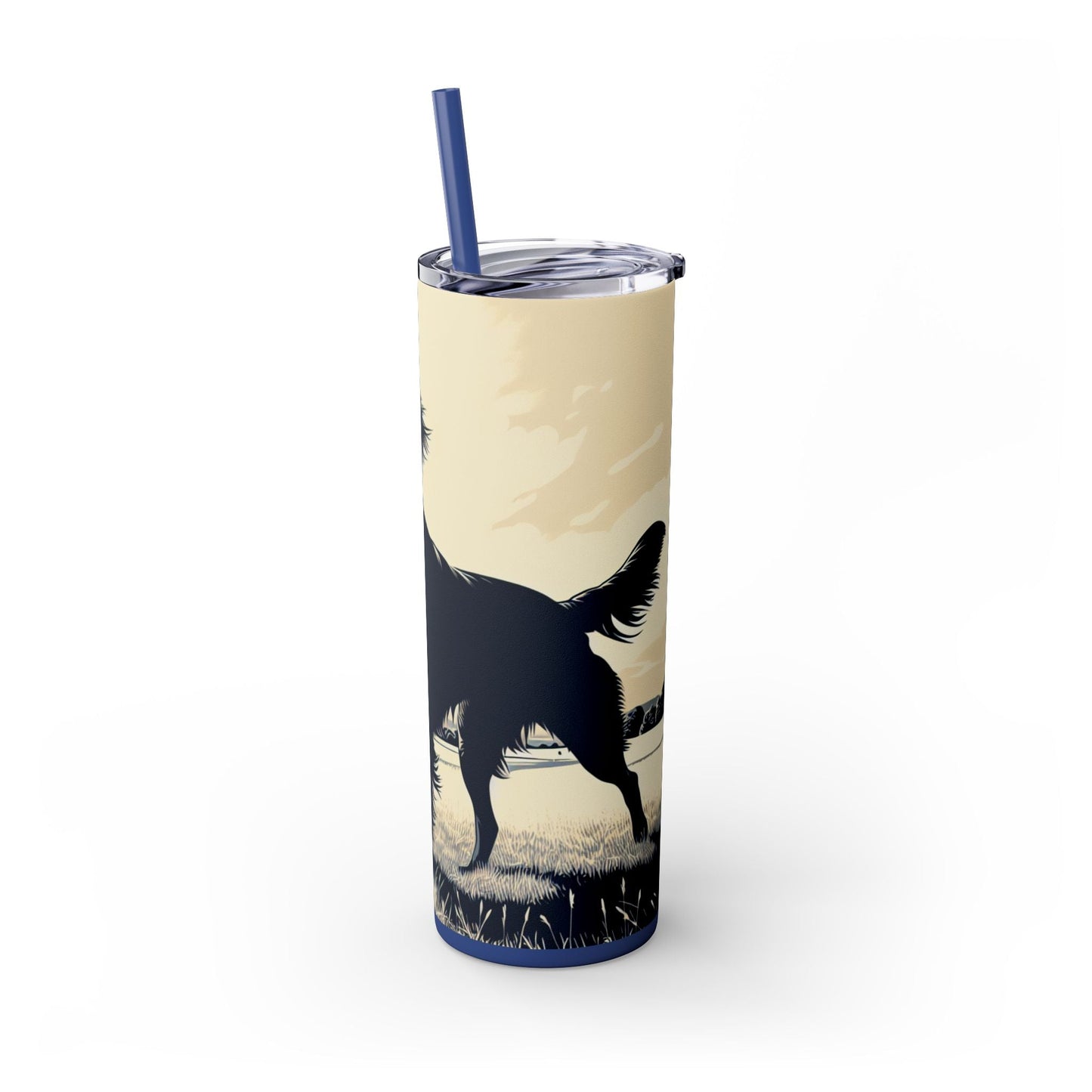 Flat Coated Retriever Tumbler with Straw, 20oz